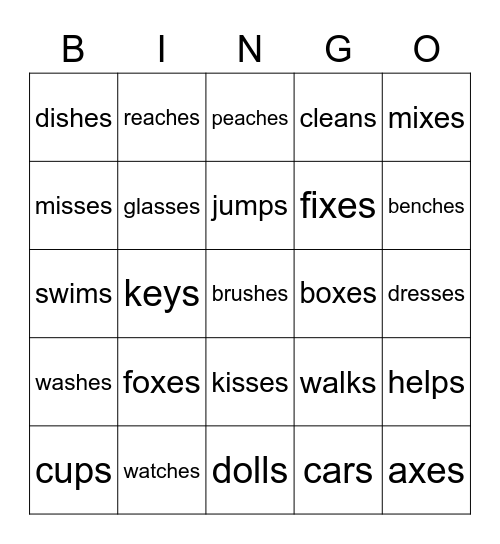 Phonics bingo Card