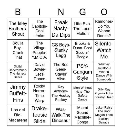 Total-Quiz.com Presents: Ella's Birthday Dance Off Bingo Card