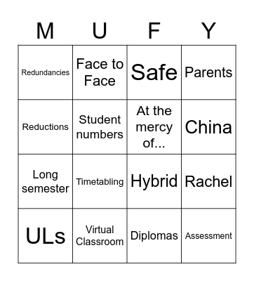 Briefing Bingo Card