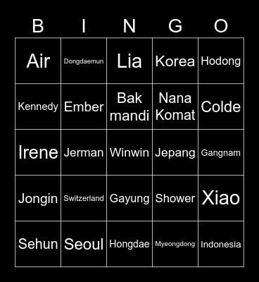 Colde Bingo Card