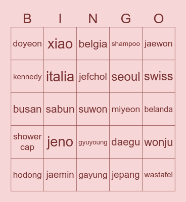 Dodo's Bingo Card