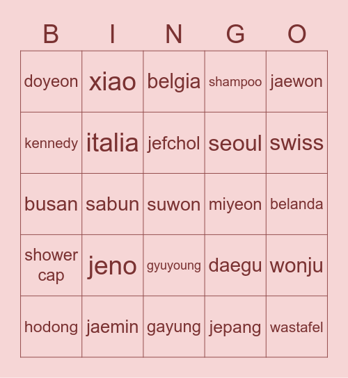 Dodo's Bingo Card