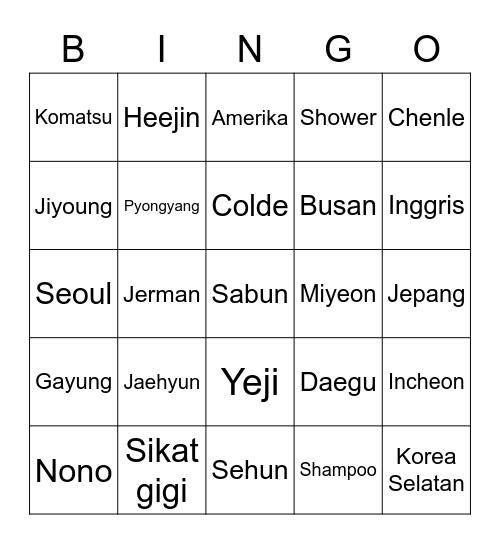 Bingo Card