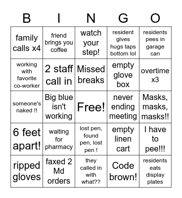 Health Care Heroes Bingo Card