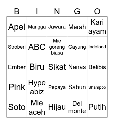 Bingonya Zen Bingo Card