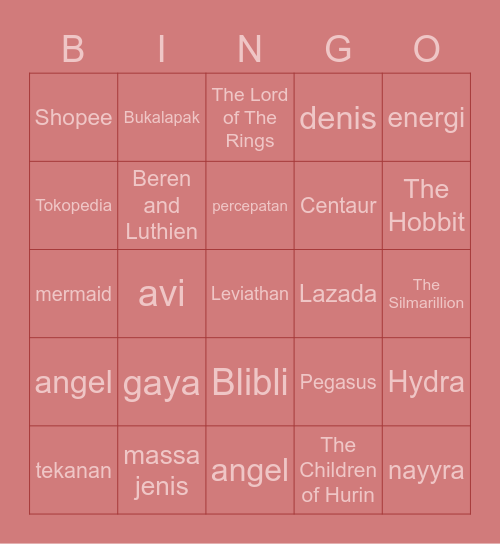 Avi's Bingo Card