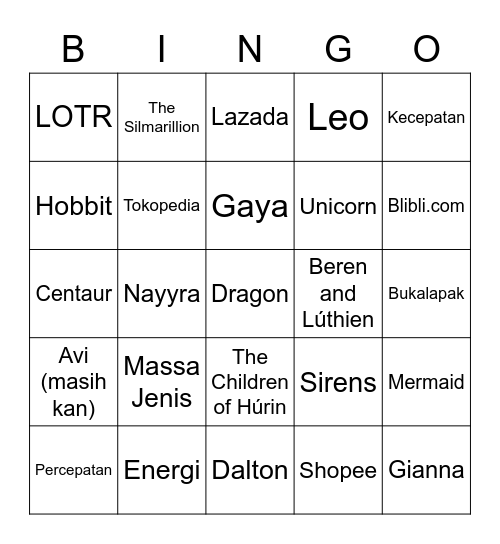 Ladèlle Bingo Card
