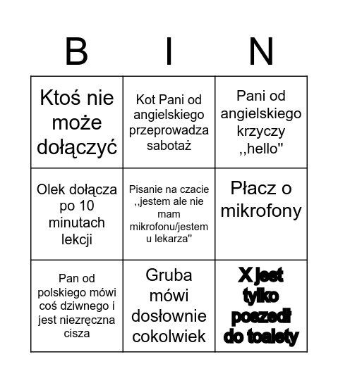 Elekcje 3B Bingo Card