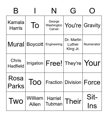 Milestone Bingo Card