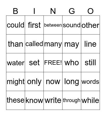 Sammie & Courtney's Sight Words Bingo Card