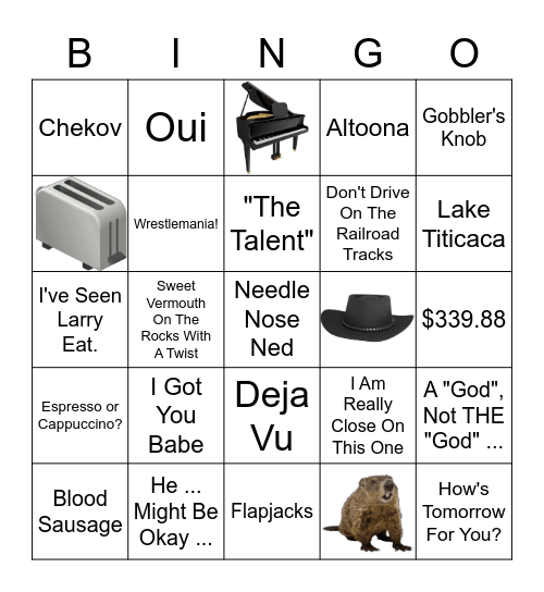 GROUNDHOG DAY Bingo Card