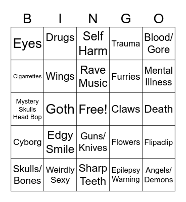 Animation Meme Bingo Card