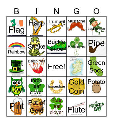 St. Patrick's Day BINGO Card