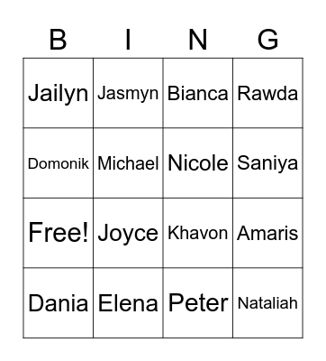 Get to know Bingo Card