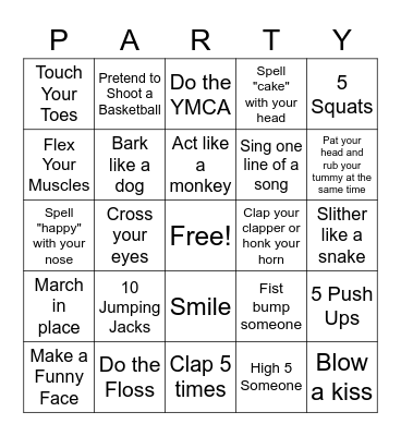 Birthday Bingo Card