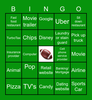 COMMERCIALS BINGO Card