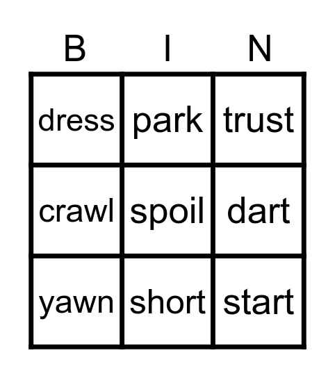 Unit 4 Skills Bingo Card