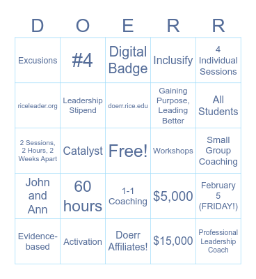 Doerr Bingo Card