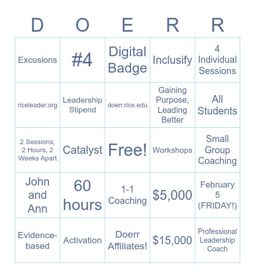 Doerr Bingo Card