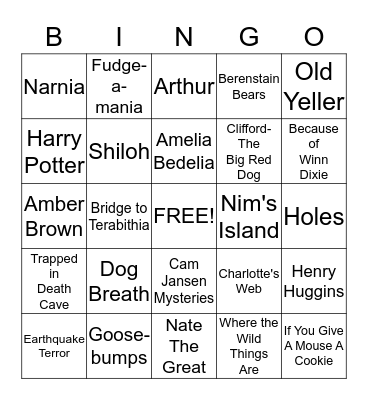 Popular Book Titles Bingo Card