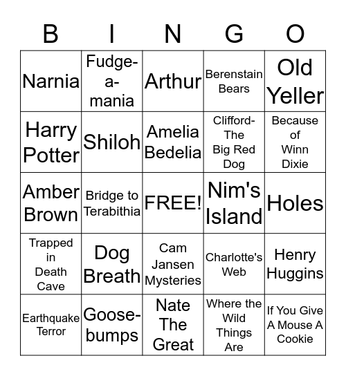 Popular Book Titles Bingo Card