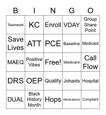 Bingo Smingo Bingo Card