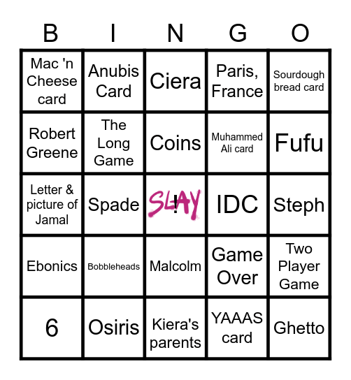 Slay - Chapters 16 & 17 Review Bingo Card