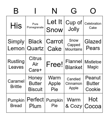 Sprinkle Bingo Card