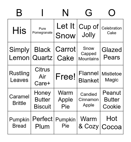 Sprinkle Bingo Card