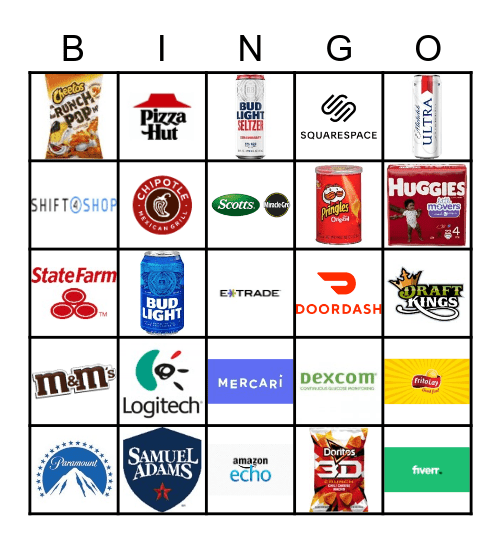 Super Bowl Bingo Card