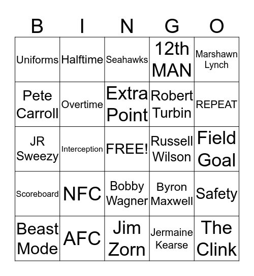 Championship Bingo Card