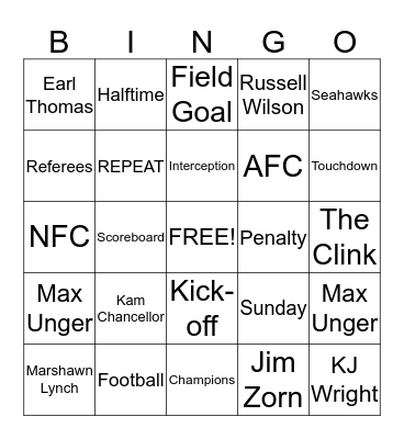 Championship Bingo Card