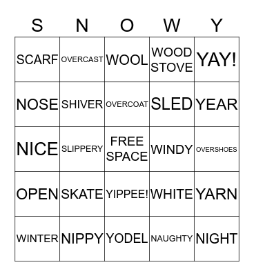 WINTER Bingo Card