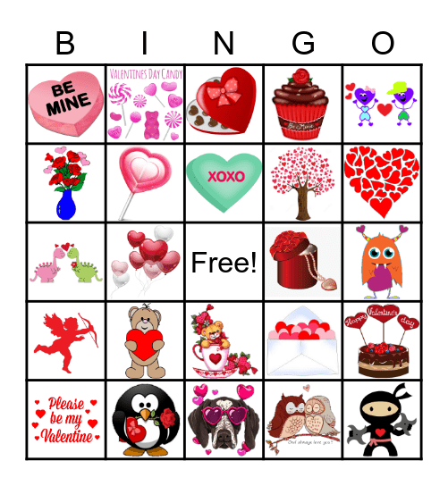 Happy Valentine's Day Bingo Card