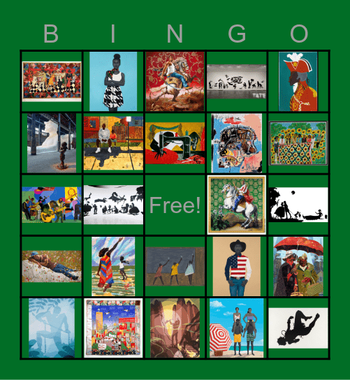 Black History Month- Artists Bingo Card