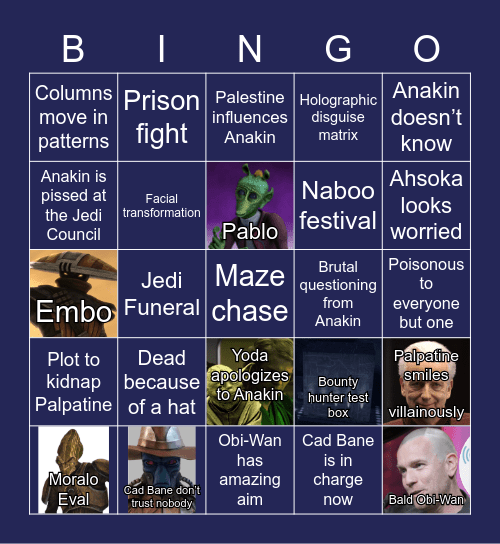 KENOBI UNDERCOVER Bingo Card