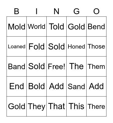 Sound Fun Bingo Card