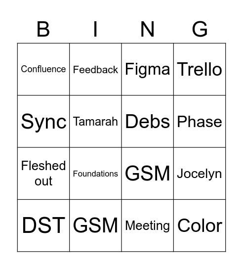Foundations Daily Vlog Bingo Card