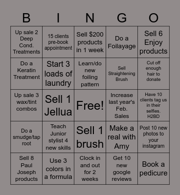 Salon Bingo- Master Stylist Bingo Card