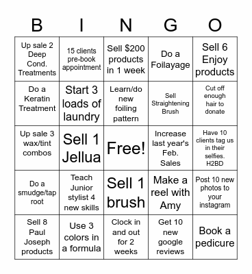 Salon Bingo- Master Stylist Bingo Card