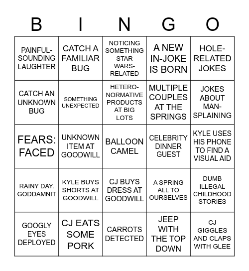 CJ Valentines Bingo Card