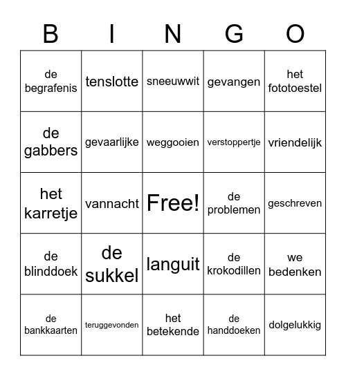 Herhaling controledictee 3 Bingo Card
