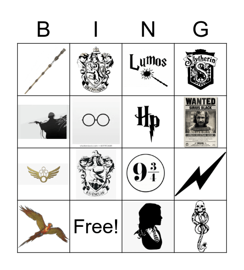 Harry Potter Bingo Card