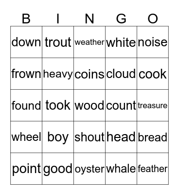 Pirate Jack Bingo Card