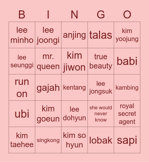 @m_gayoung96 Bingo Card