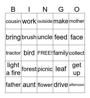 OUR TOWN 16-18 Bingo Card