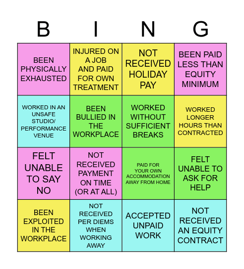 RISE UP BINGO Card