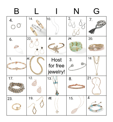 Park Lane Blingo Bingo Card