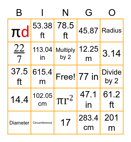 Circle Bingo Card