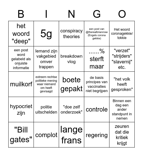 De Brunia's insta verhalen bingo Card